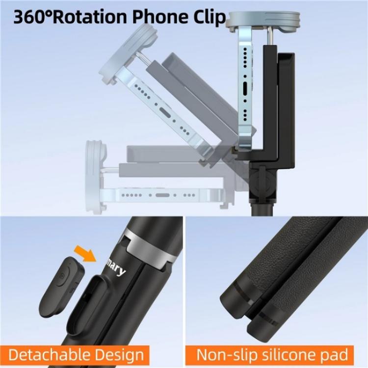 JMARY KT-259 360 Degree Rotating Phone Clip Retractable Selfie Stick Tripod, KT-259