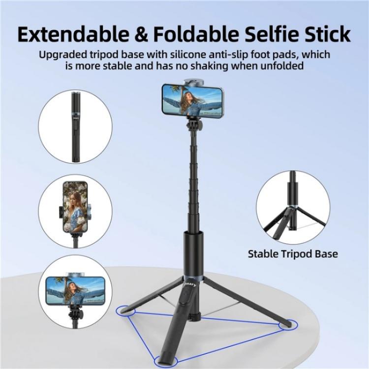 JMARY KT-259 360 Degree Rotating Phone Clip Retractable Selfie Stick Tripod, KT-259