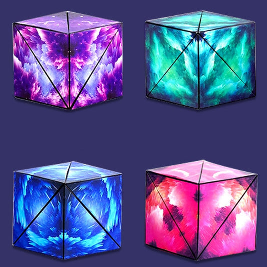 3D Variety Geometry Alien Magic Cube Magnetic Logic Thinking Children Educational Toys, Magnetic (Flame Red), Magnetic (Science Fiction Green), Magnetic (Magic Purple), Magnetic (Interstellar Blue)