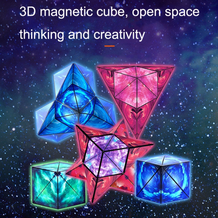 3D Variety Geometry Alien Magic Cube Magnetic Logic Thinking Children Educational Toys, Magnetic (Flame Red), Magnetic (Science Fiction Green), Magnetic (Magic Purple), Magnetic (Interstellar Blue)